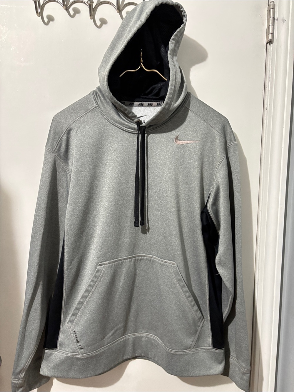 Nike Gray Pullover Hoodie with Black Accents